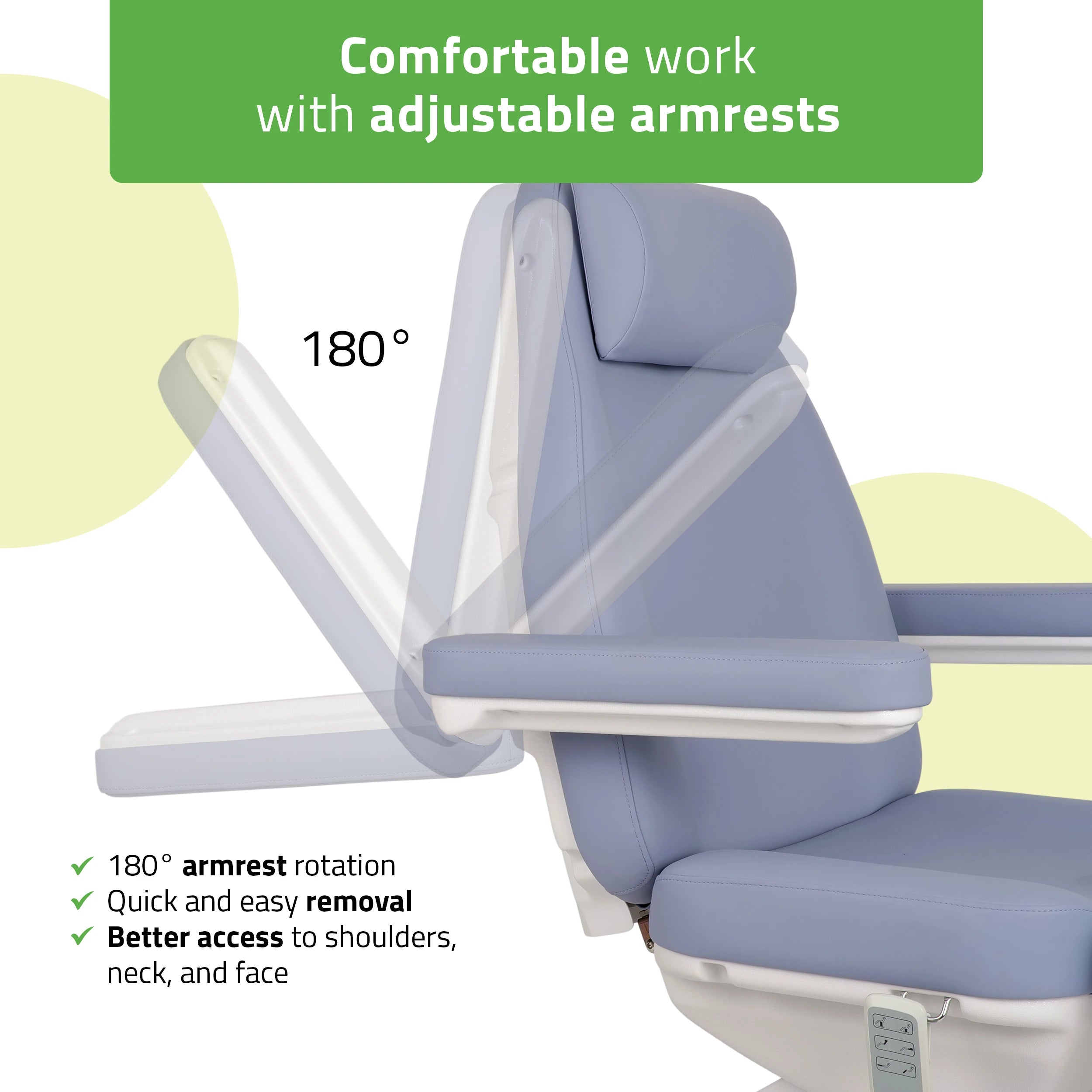 Cosmetic treatment chair, electric Elara PRO 4, violet