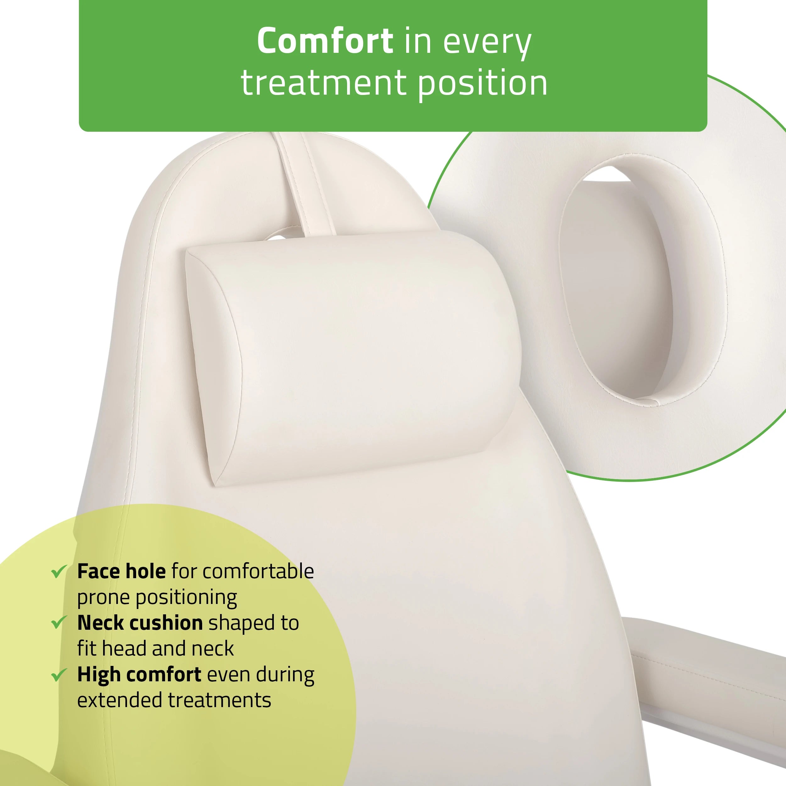 Cosmetic treatment chair, electric Elara PRO 6P, white